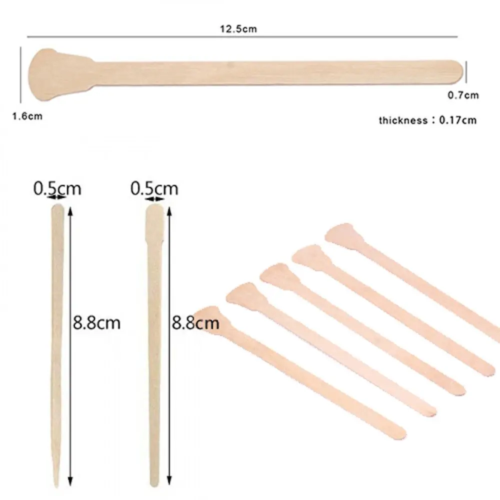 Schoonheidstool Tong Depressor Houten Kleine Wassende Applicator Sticks Body Haarverwijdering Sticks Wax Sticks Gezicht Vegen Wax Tool