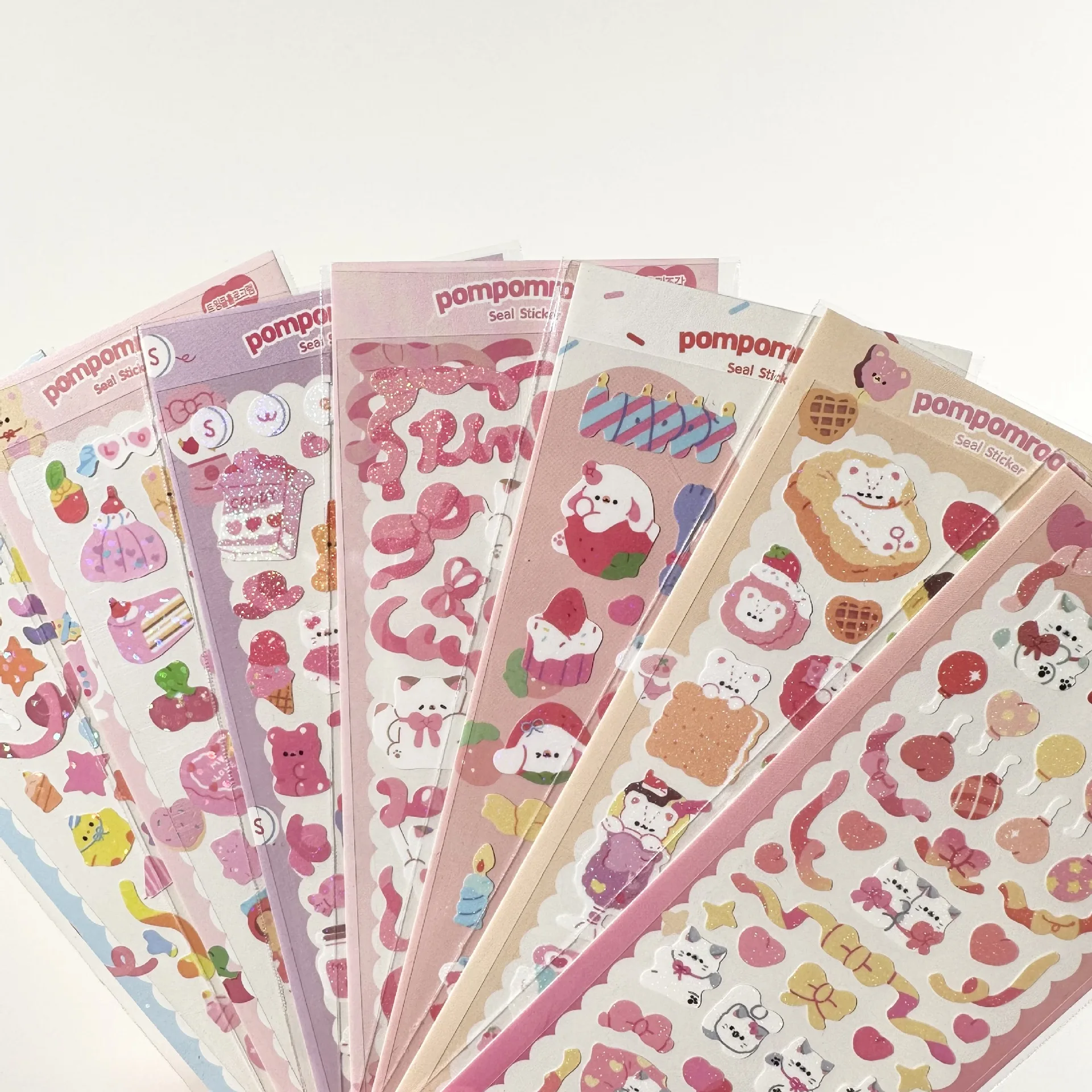 Korean Same Laser Card Animal Sticker Cute Kitten Puppy Bear Lamb Cartoon Deer Goo Card Sticker
