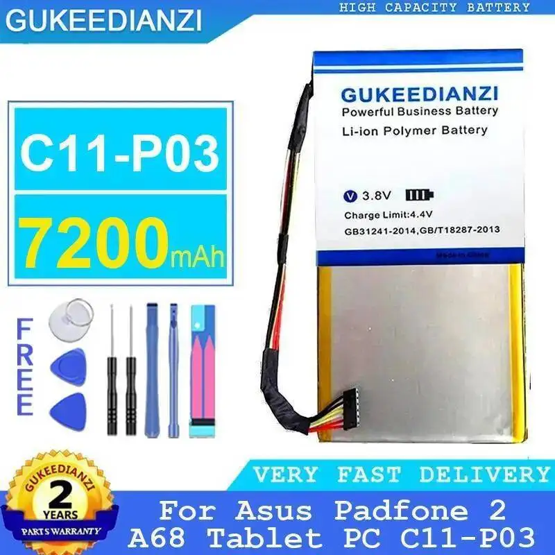

For Asus Padfone 2 A68 Tablet PC C11-P03 Durable Battery Stable 7200Mah