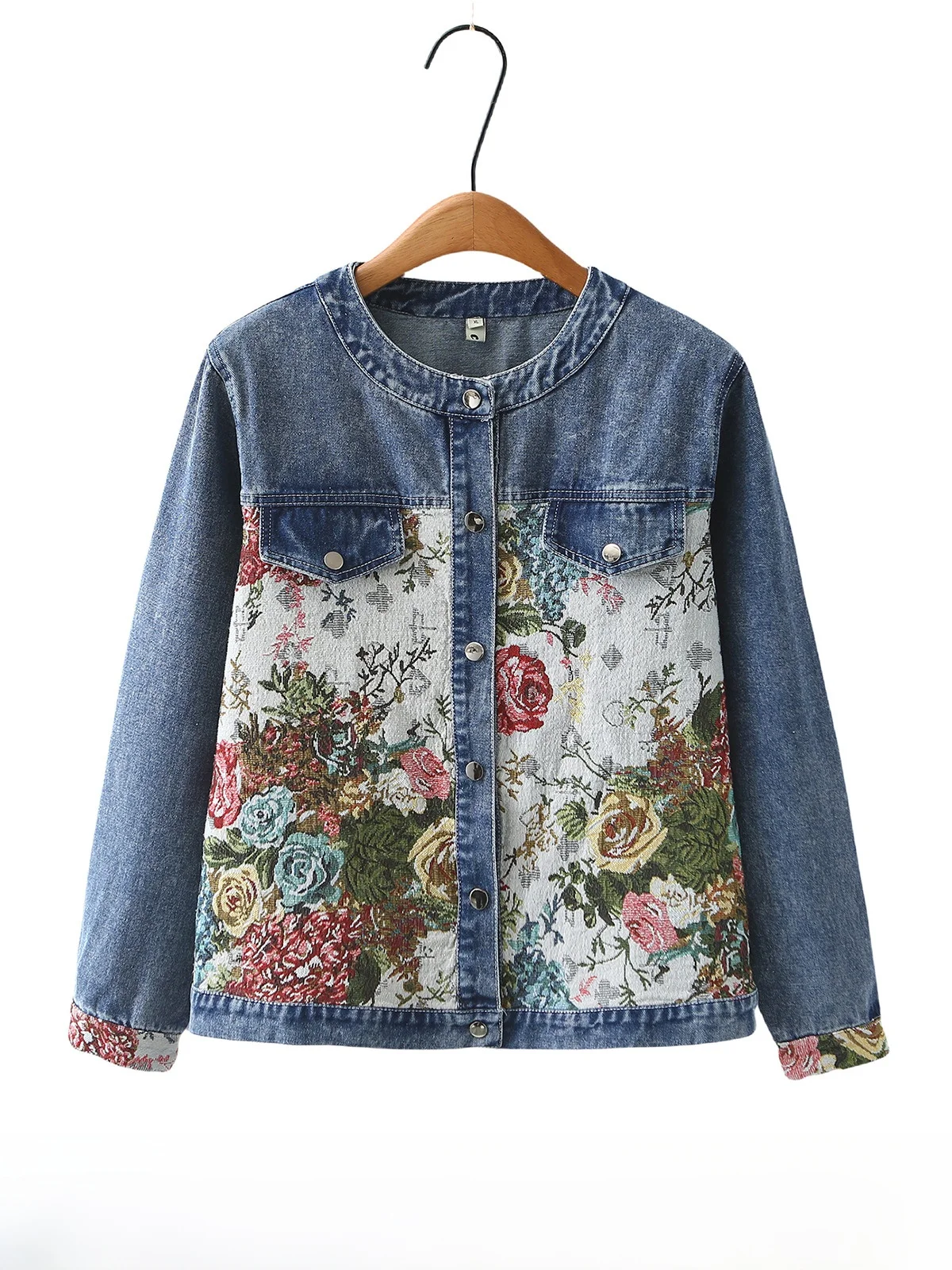 

Джинсовый тюнер в китайском стиле больших размеров с вышивкой, женский весенний элитный свободный крой для полных женщин, повседневный длинный све