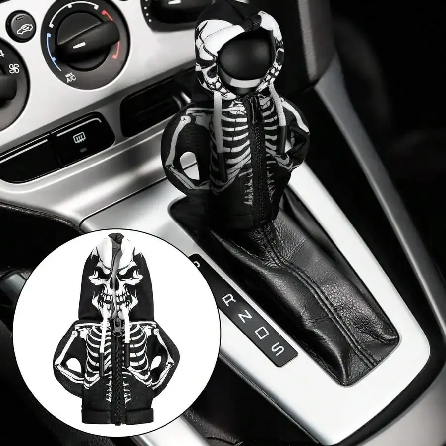 Car Gear Shift Hoodie Decoration Halloween Funny Gear Shift Cover Mini Universal Knob Hoodie Cover For Automotive Car Interior