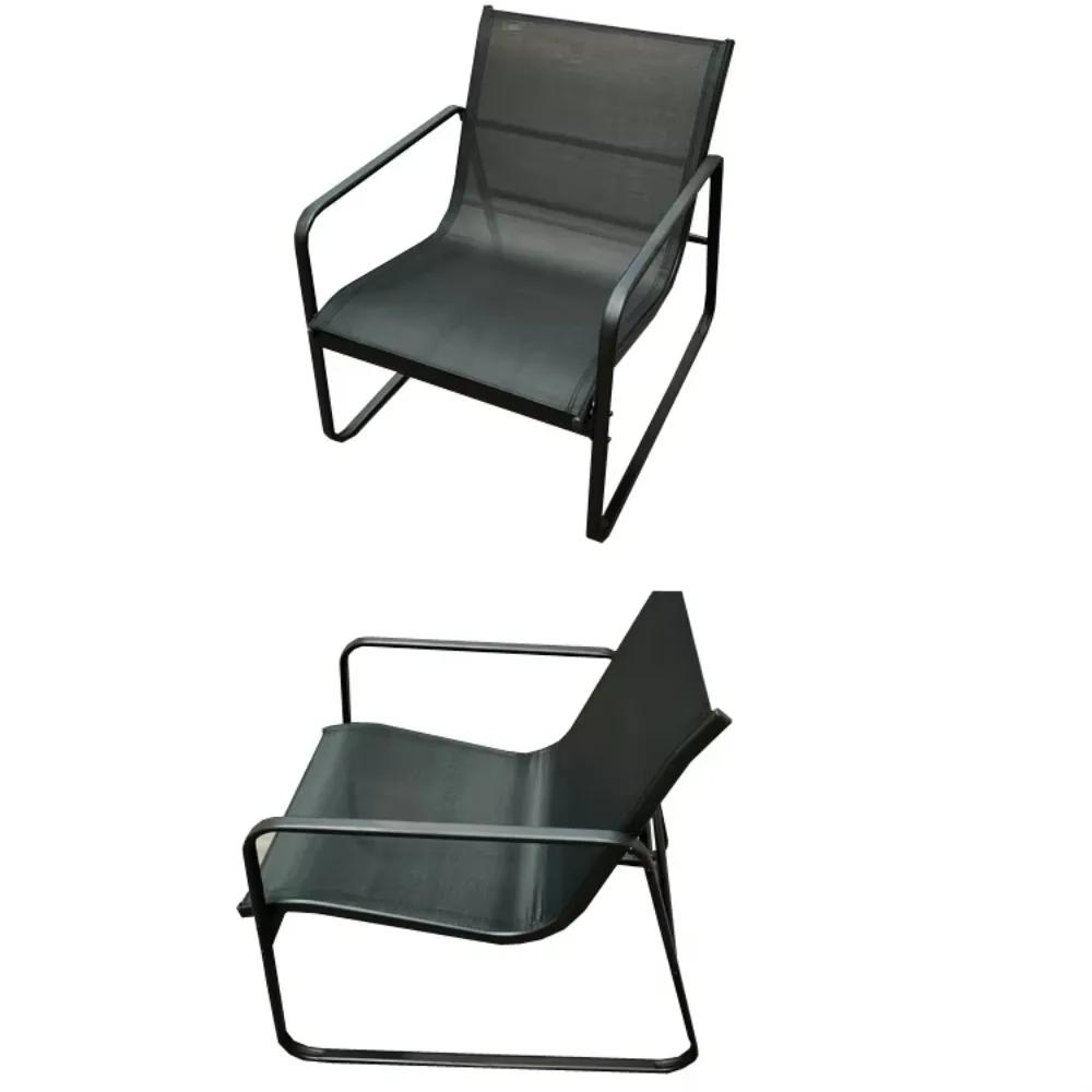 Outdoor Garden Furniture Set Patio Sling Coffee Sofa with Metal Dining Table for Dining Park