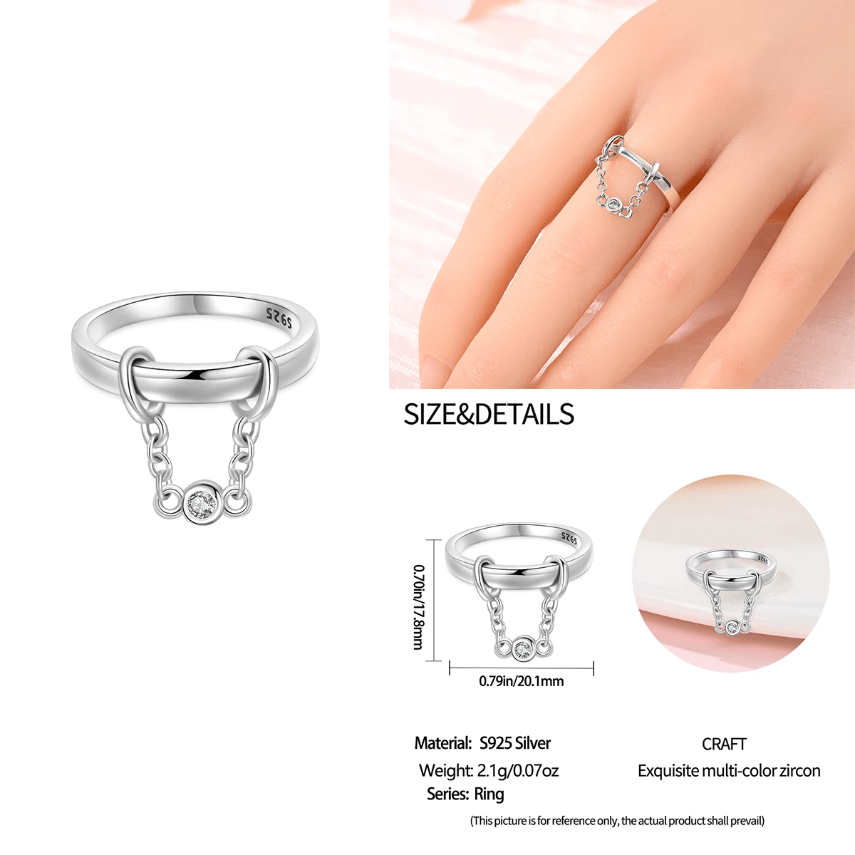 

New Original 925 Sterling Silver Shackles Zirconl Rings for Women Fashion High Quality Pearls Birthday Gift Fashion Jewelry