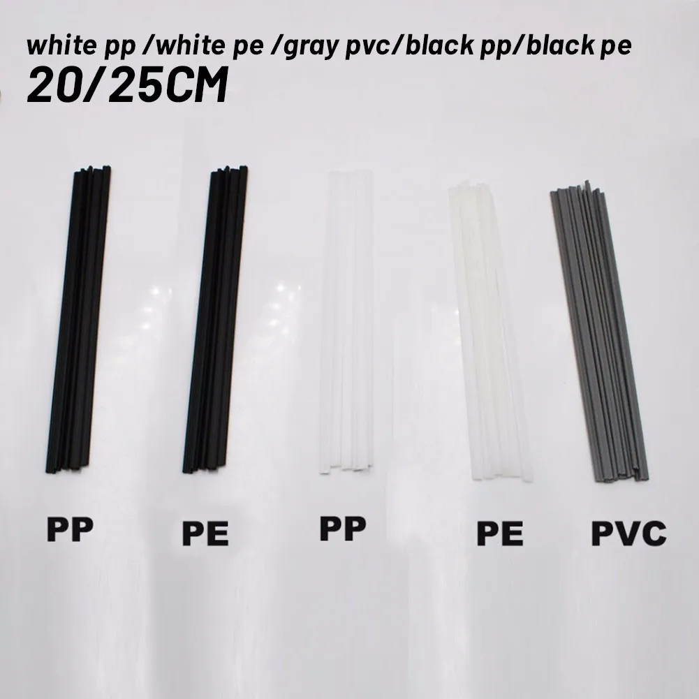 Janela 10 peças haste de solda fio de soldagem pp/pvc/pe porta de plástico cinza branco tanque de água de plástico 20/25cm defletores preto
