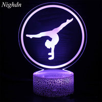 Artistic Gymnastics 3D Night Light for Room Decor USB LED Optical Illusion 3D Lamp Kids Birthday Christmas Gift