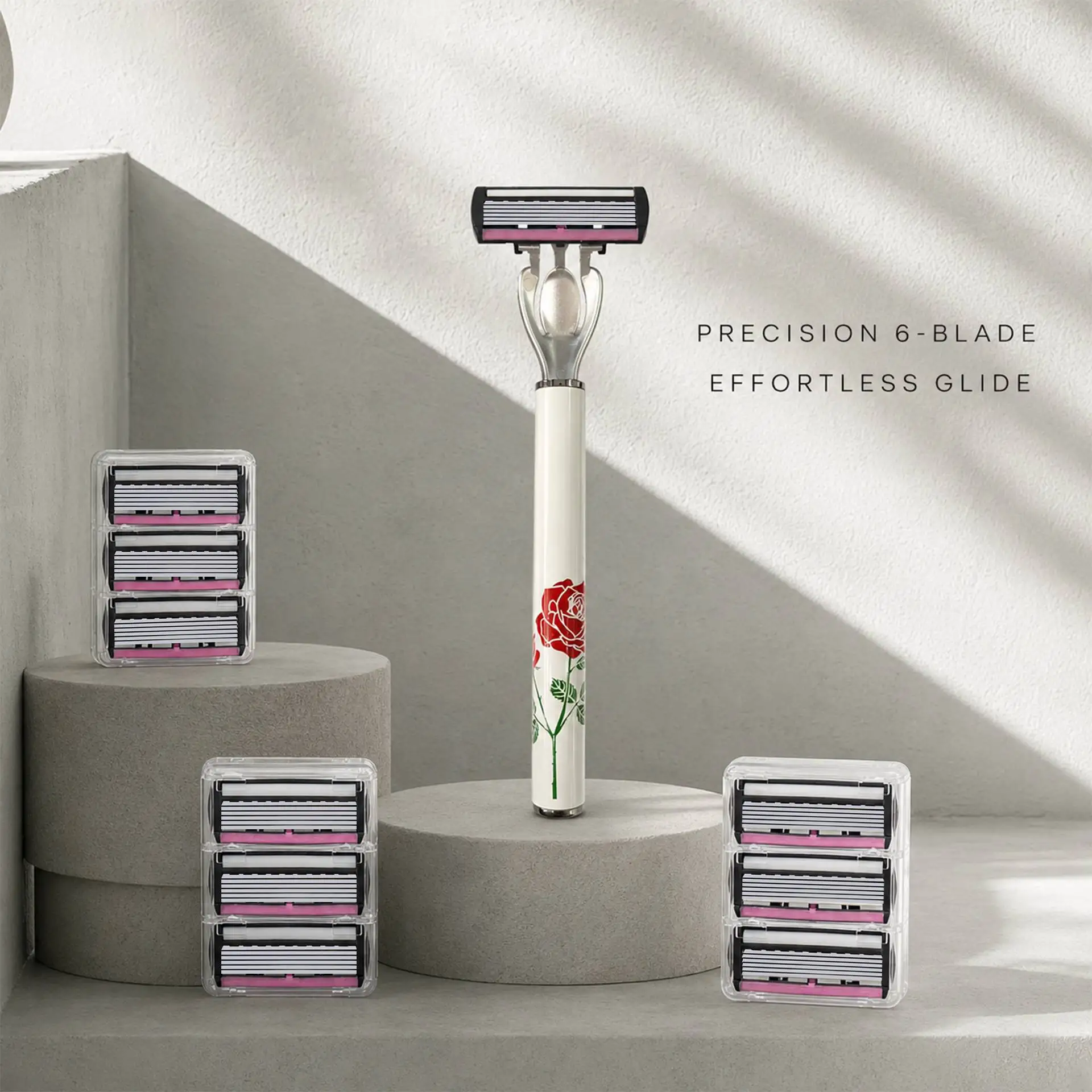 Men's Manual Razor 6-Layer Precision Blade System Replaceable Refills, Long-term Use, Men & Women Suitable Great Gift Idea