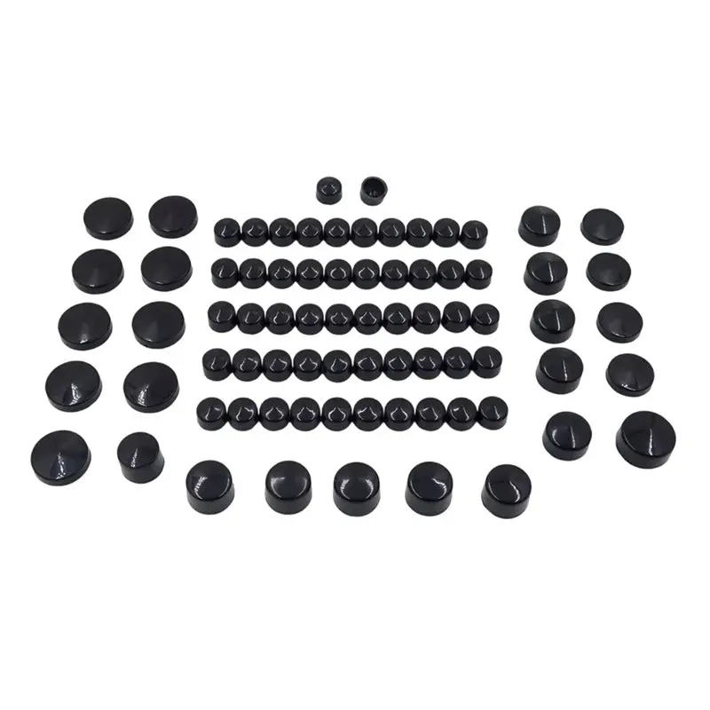 ABOK-Black Caps Cover Kit For Sportster 2004-2015 77 Pieces Engine& Motorcycle Parts Misc Bolt Nut