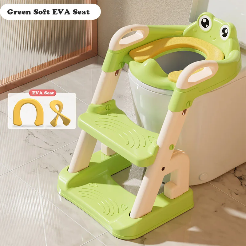 Cartoon Frog Children's Portable Toilet Seat Baby Potty Urinal for Children Potty Training Staircase Children's Pot Kids Urinal