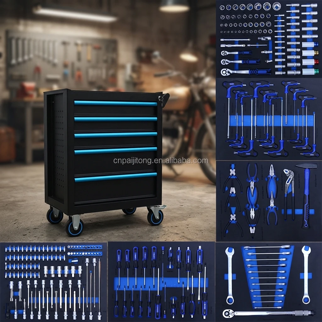 Heavy-duty Steel Storage Garage Workstation Cabinet Heavy Load Design For Motorcycle Home Repair Drawer Storage Tool Cabinet