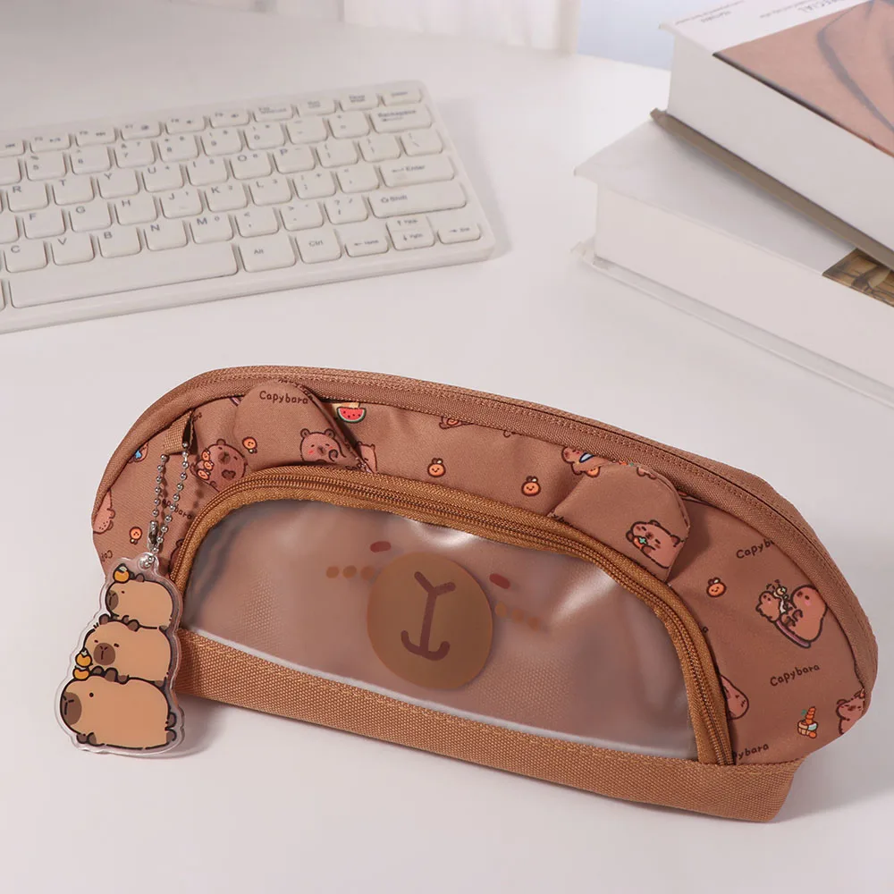 

Kawaii Animal Capybara Pencil Case Large Capacity Desktop Storage Stationery Pencil Bag Zipper Portable Multi Layer Pencil Pouch