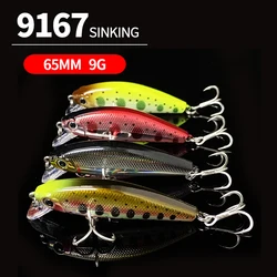 Japan Minnow Fishing Lure 65mm 9g Sinking Long Cast Pike Trout Carp Artificial Hard Bait Sinking Bass Wobbler Swimming Equipment