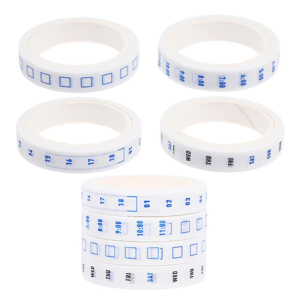 8 لفات من شريط اشي للوقت الورقية لمخطط مكتب المجلات ومستلزمات سجل القصاصات المزخرفة لاصق لإدارة التاريخ الأسبوعي #5