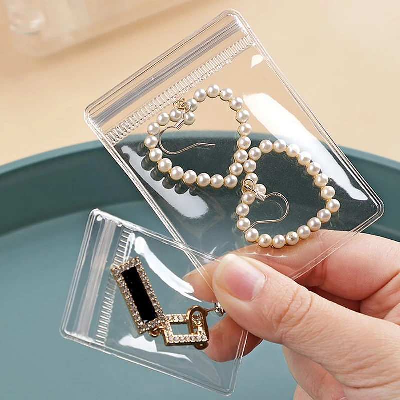 10Pcs Jewelry Storage Bag Box Anti-Oxidation Transparent Jewelry Organizer for Earring Necklace Bracelet Ring Holder  Bag