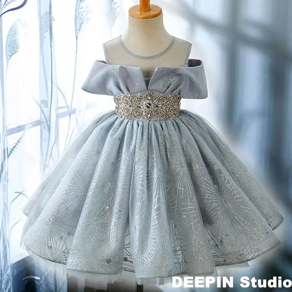 Kids Girls Dress Wedding Retro Girl Dress Princess Beauty Pageant Dress Birthday Party Children's Summer Dress For Girl Clothing