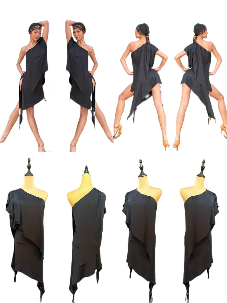 

MZDance Women's 2-Layer Latin Dance Dress - Loose Fit Top with Slim Fitted Hem, Ideal for Rumba, Cha Cha & Samba Training
