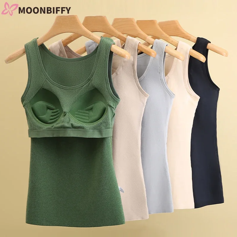 Women Camisole Winter Warm Thermal Underwear Tube Tops Sexy Tank Top Female Self-Heating Camis Vest Sleeveless Soutien Gorge