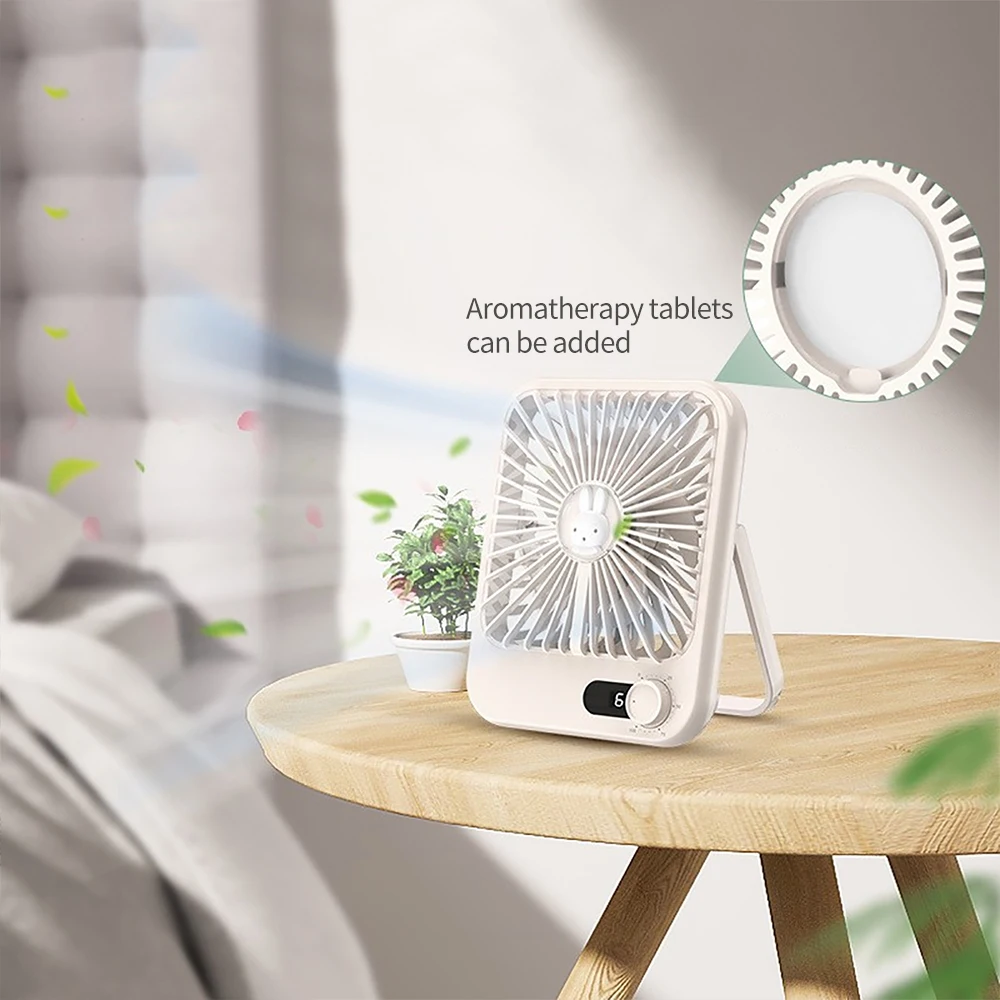 NEW 1200mAh Small Desktop Fan Super Silent USB Charging Strong Air Flow Cooling Fan with 5-speed Strong Air Flow Office Fan