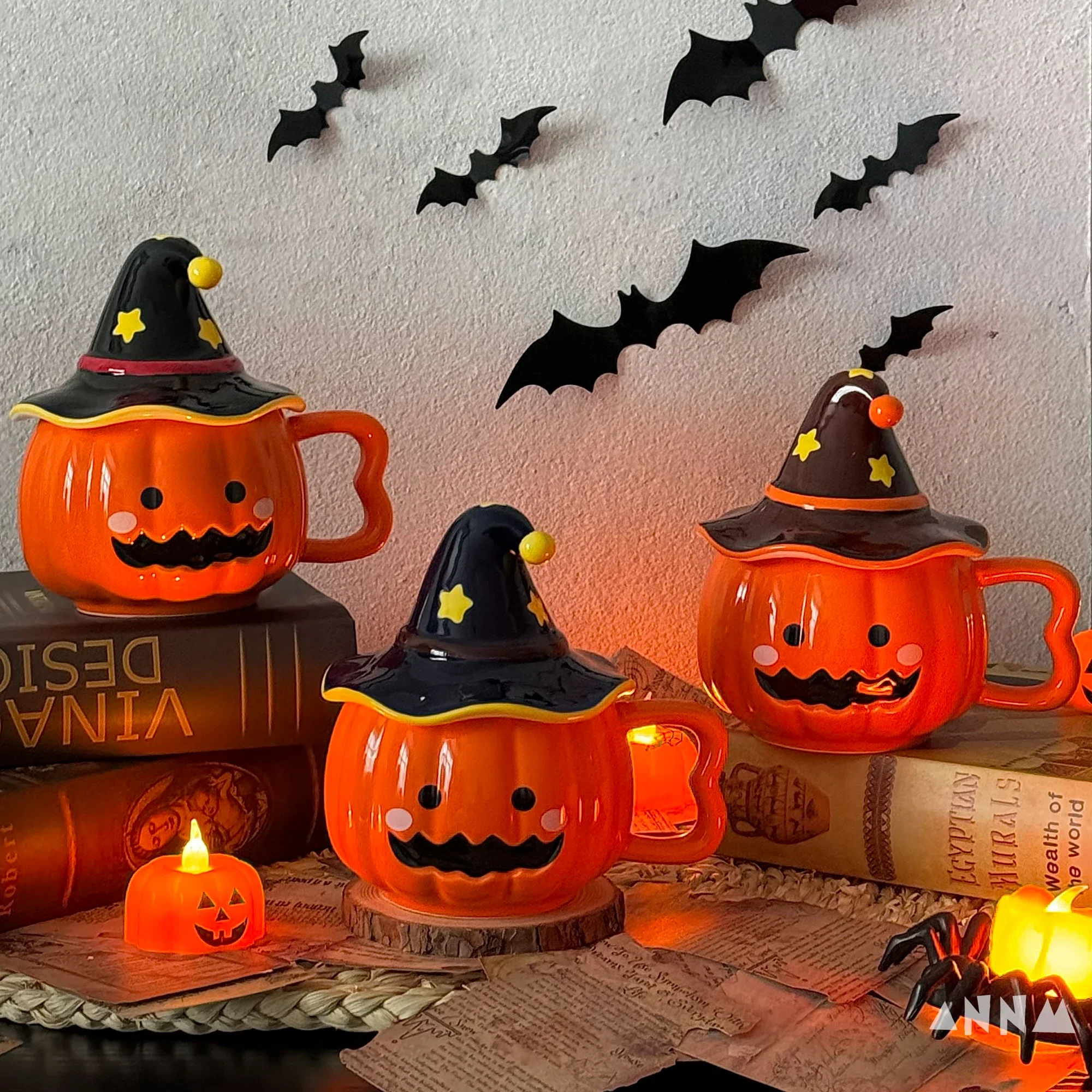 

Halloween Creative Ceramic Mug with Lid for Home Use, Gift for Girlfriends, Cute and Funny Cups, Practical Souvenirs