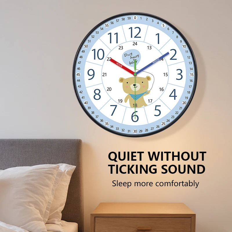 

Early Education Wall Clock Starry Sky Living Room Bedroom Study Clock Silent Movement Non Ticking Wall Hanging Home Decor