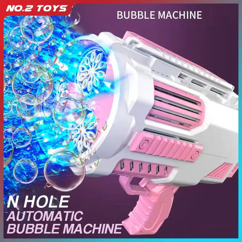 

N Hole Automatic Handheld Space Light Bubble Gun Boy Girls Toy Electric Bubble Blowing Machine Gun Party Outdoor Sport Toy Gift