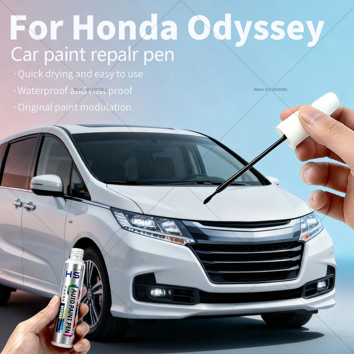 For Honda Odyssey Car Paint Repair Pen Touch Up Scratch Remover DIY Auto Accessories Black White NH909P Blue Red Silver Grey 6Y