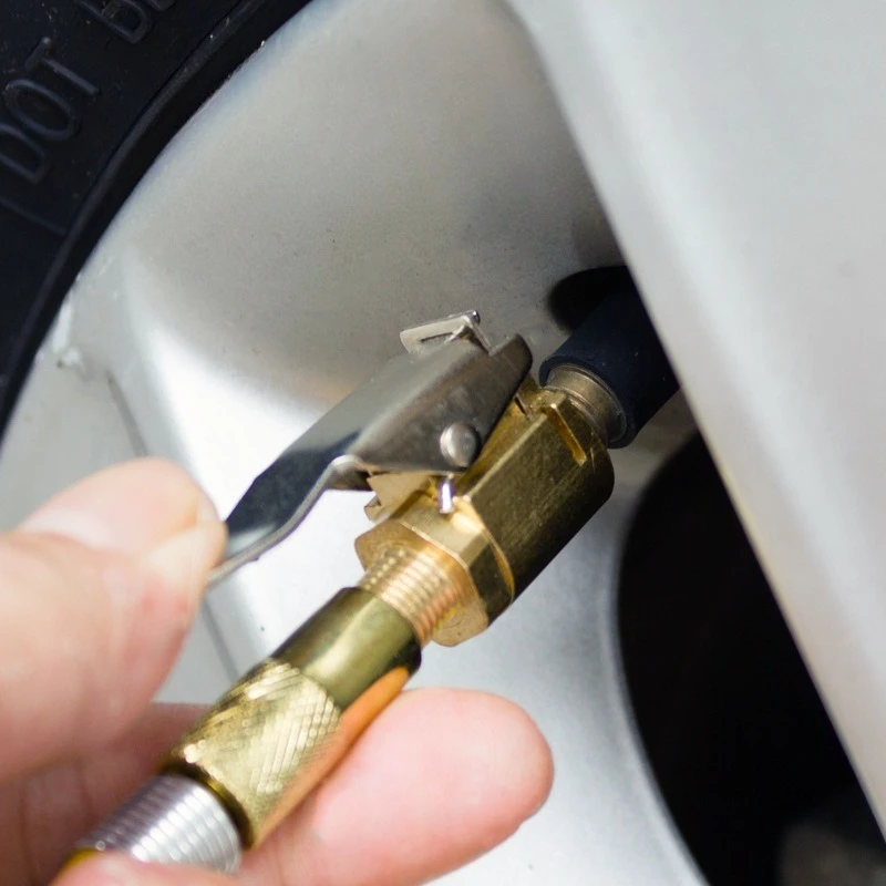 Car Tire Air Chuck Inflator Pump Valve Connector Clip-on Adapter Car Brass 6mm 8mm Tyre Wheel Valve for Inflatable Pump