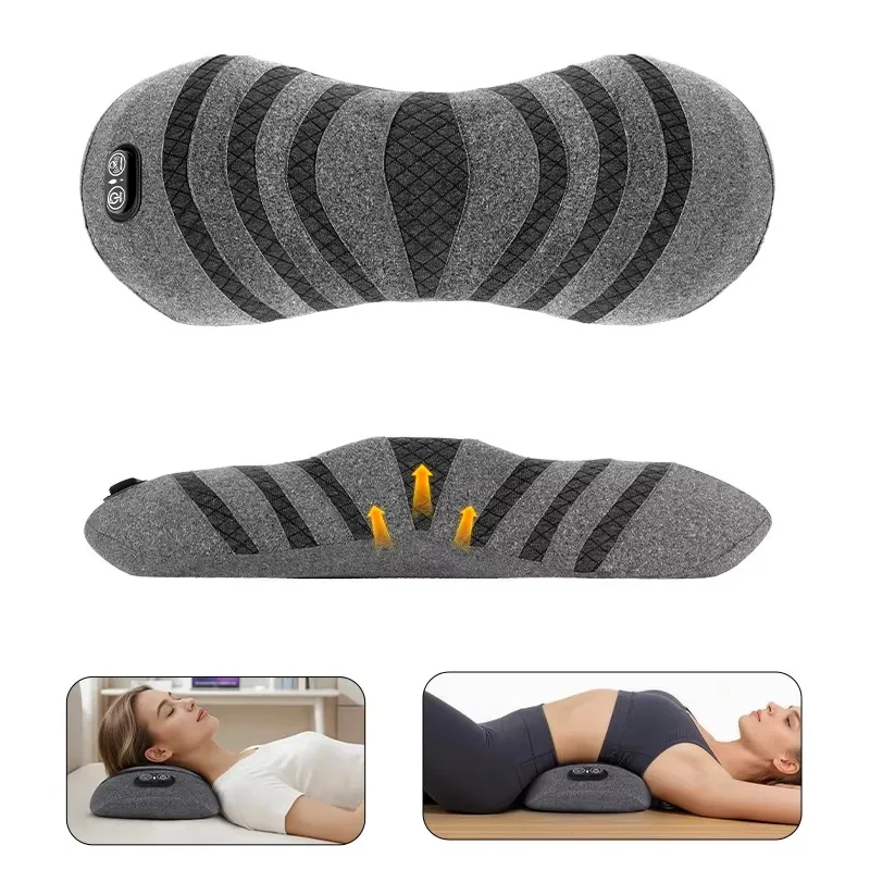 3‑in‑1 Electric Heated Waist Massage Pillow Adjustable Height Back Massager Cushion for Car Office Home Waist Fatigue Relax