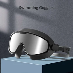 Gafas de natación antivaho para hombres y mujeres, montura grande, gafas de buceo de silicona, gafas de natación impermeables