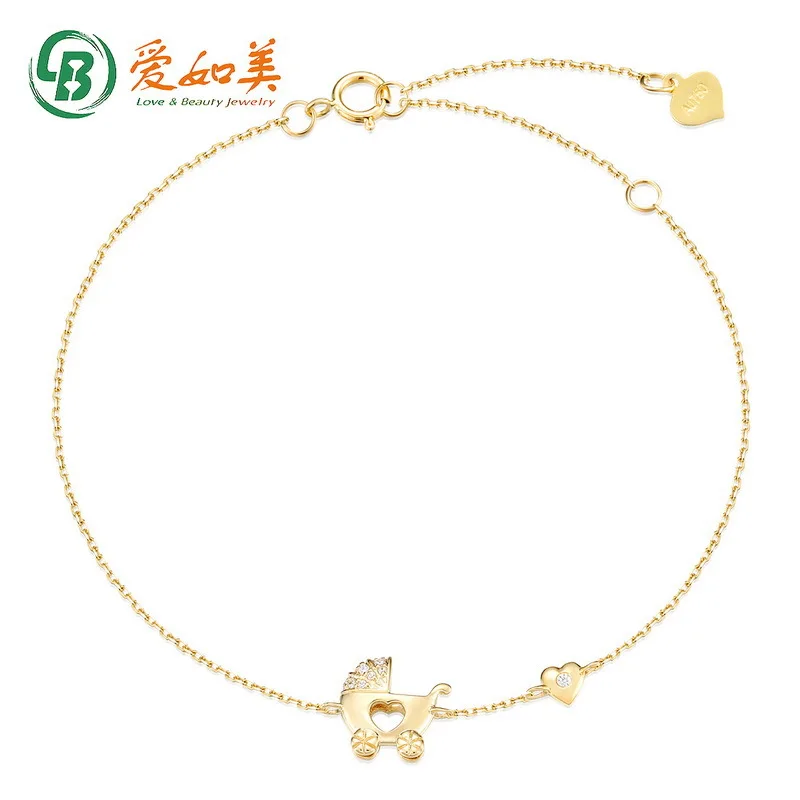 

Новый персонализированный легкий роскошный браслет из 18-каратного золота для детских колясок, популярные в Интернете, универсальные и милые украшения