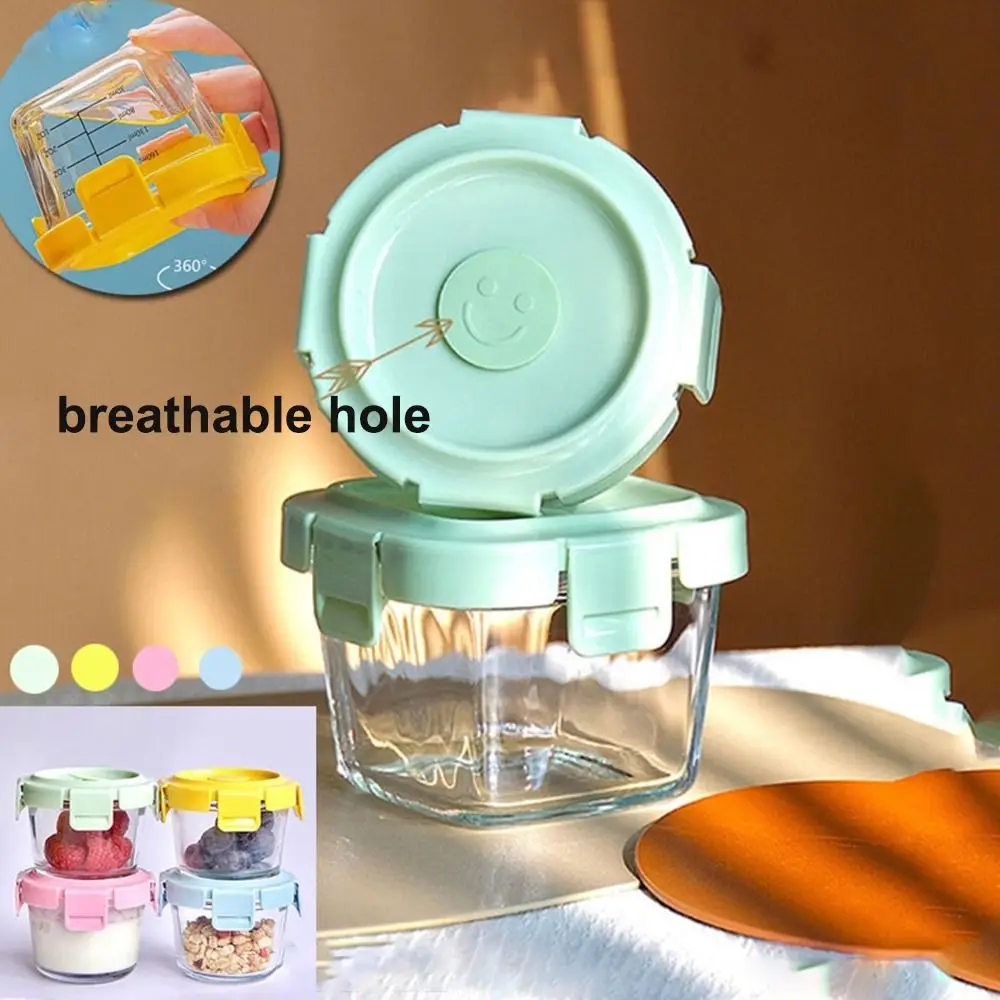 170ml 냉동 이유식 유리 컵 유리 식품 보관 상자 어린이를위한 이유식 보관 용기 전자 레인지 안전