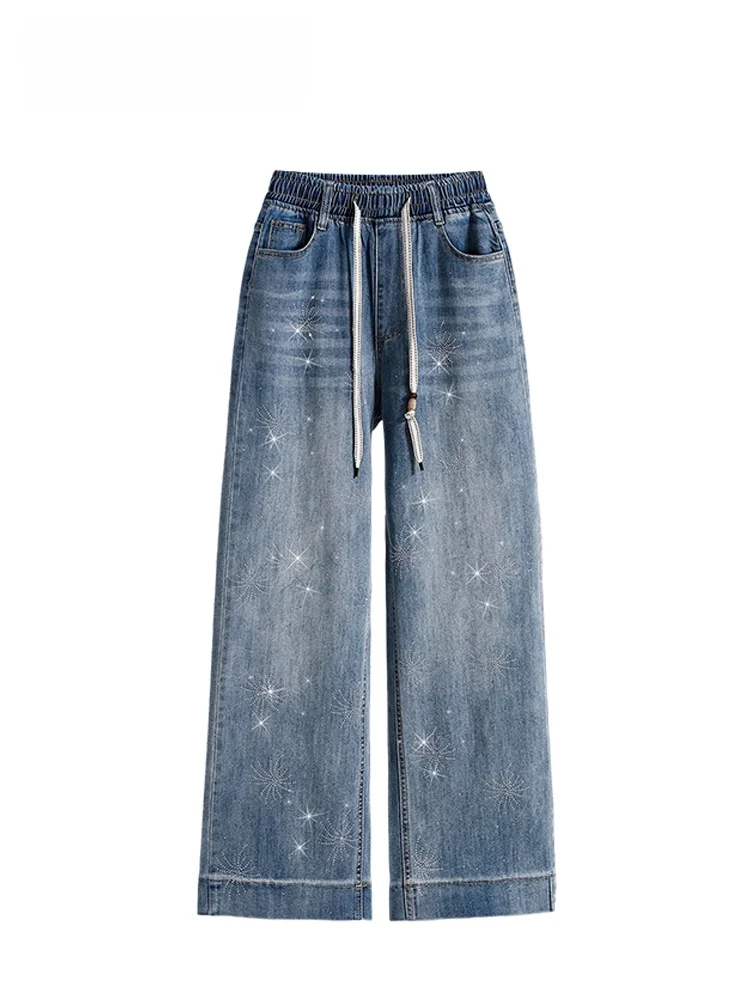 

Джинсы прямого кроя больших размеров для женщин: повседневные, стройнящие, комфортные, универсальные брюки. Новинка весны.