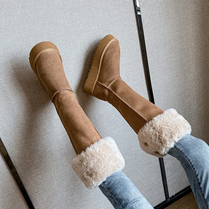 Shoes Snow Boots For Women Boots-Women Luxury Designer Round Toe Sexy Thigh High Heels High Sexy Winter Footwear Med Lolita 202