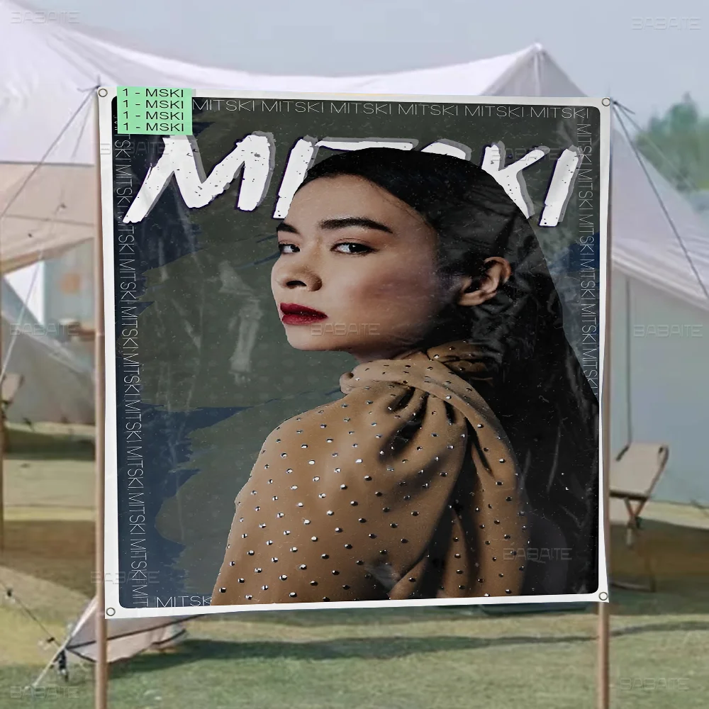 

Hip Hop Singer Mitski Vintage High End Quality Banner Printing Artistic Atmosphere Style Camping Flag