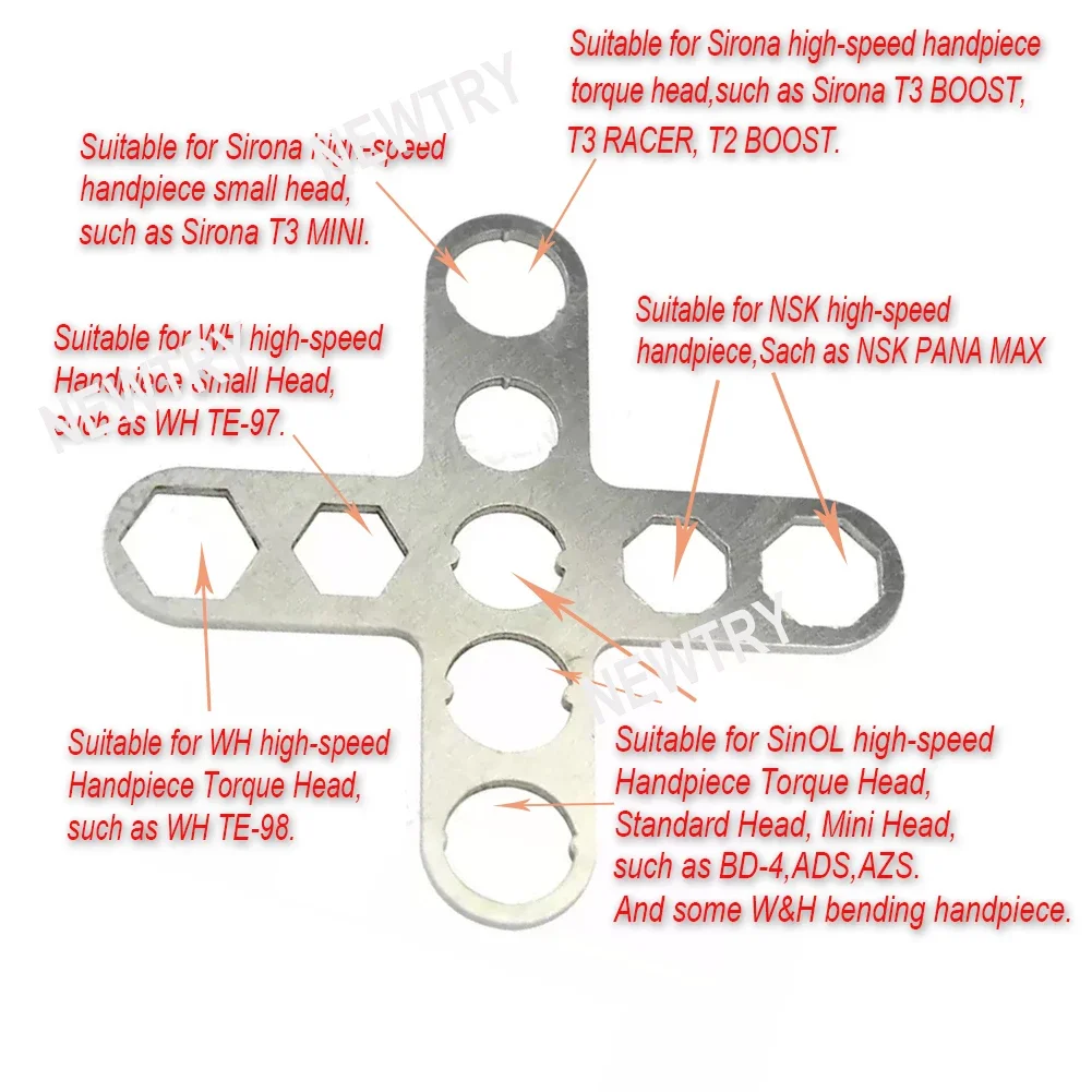 Hoge Snelheid Tandheelkundige Stuk Handstuk Motor Tandheelkundige Implantaat Turbine Achterkant Knop Wrench voor NSK KAVO WH Tandheelkunde Reparatie Tools