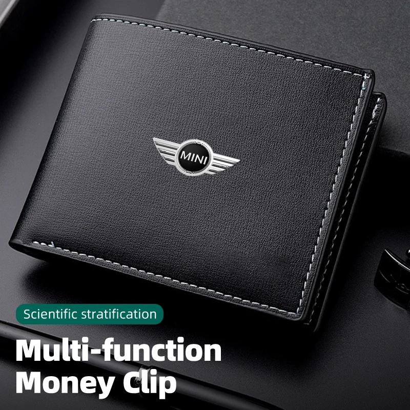 New Car Logo Wallet Leather Simple Card Holder For MINI Cooper One JCW R56 Countryman Paceman Clubman R58 R59 R57 R55 F55 F56