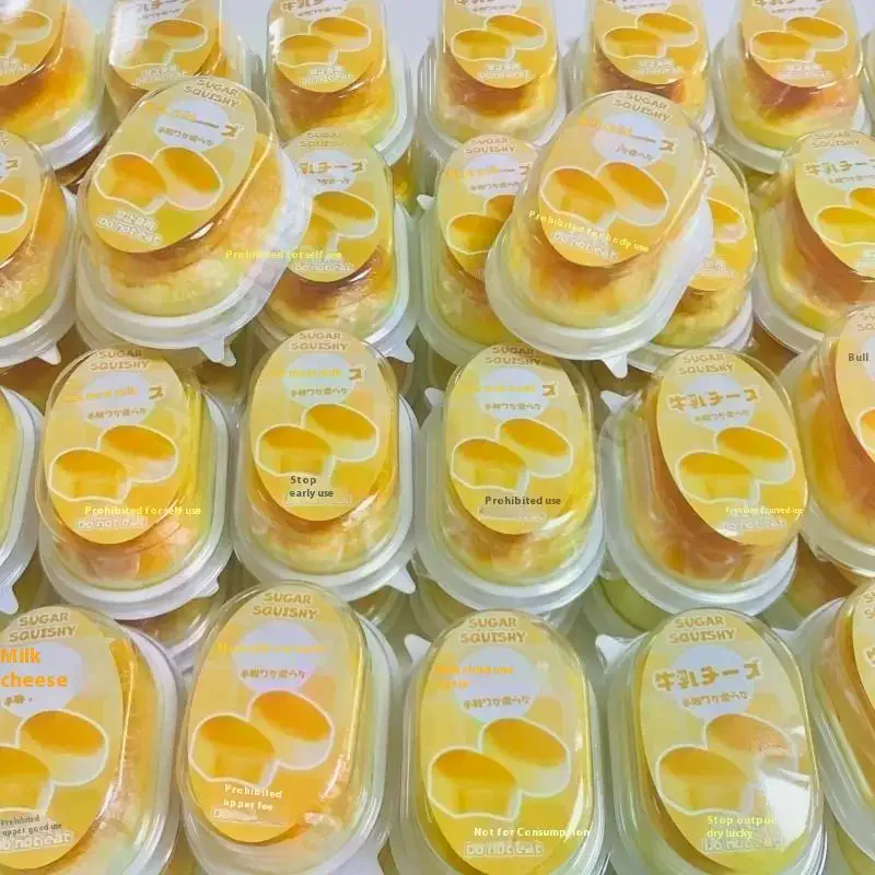 Jouet à rebond lent, 1 pièce, soulage la pression, décompression, collant, mignon, demi-cuit, soulagement de la pression du fromage, jouets doux du bout des doigts