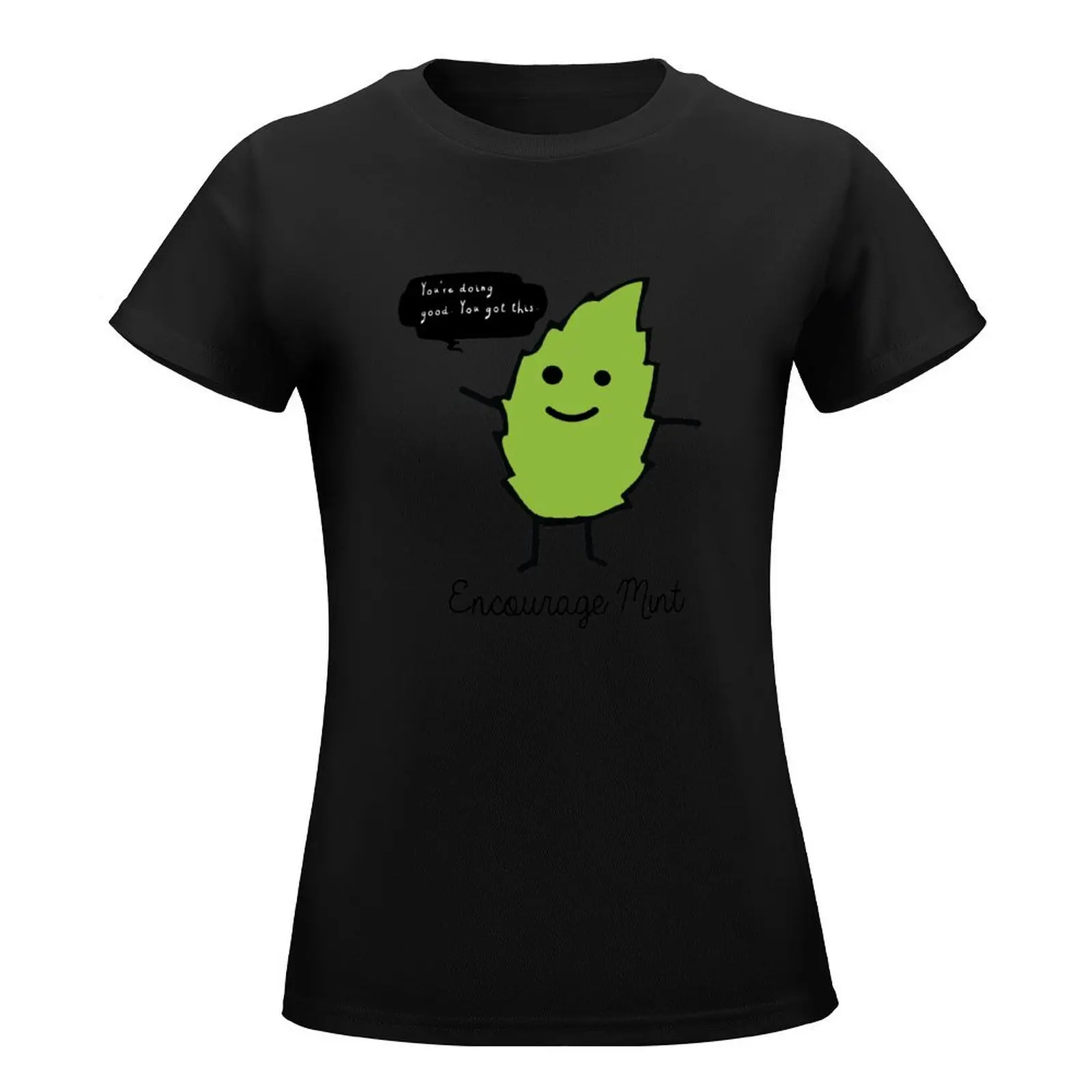 Encourage Mint T-Shirt funny korean fashion plus size t shirts for Women loose fit