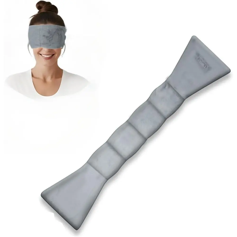 Mascarilla para dormir termorreguladora con cuentas de arcilla para comodidad ocular, alivio hinchado de los ojos y oscurecimiento total