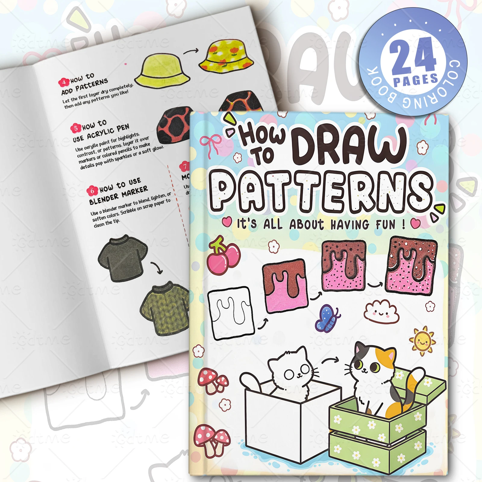 

Coloring Book for Adults/Kids - How to Draw Patterns: Easy and Fun Step-by-Step Guide for Unique Creations,Cultivate imagination