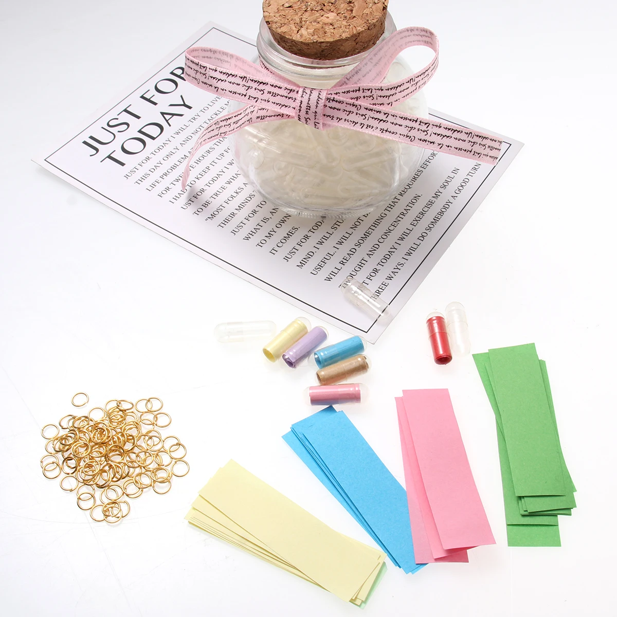 

300pcs Wishing Set Vintage Message Capsule Kit With Cork For Lover Decor Gift Use Storage Ring Paper Included Wish Message Glass