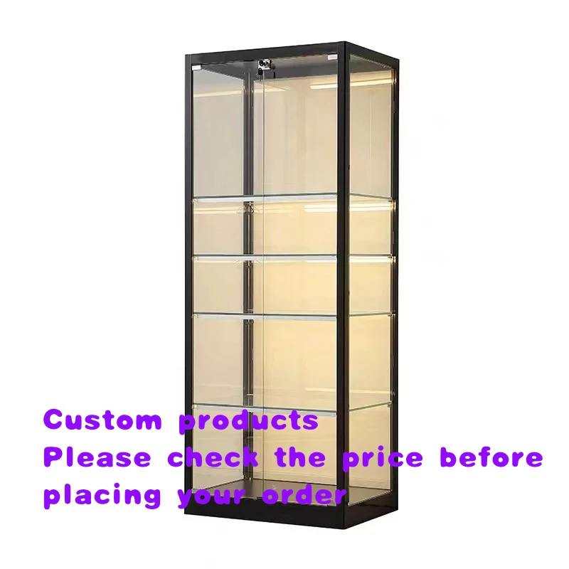 

custom.Household Glass Cabinet Living Room Decoration - Modern Display Showcase with Tempered Glass & Adjustable Shelves