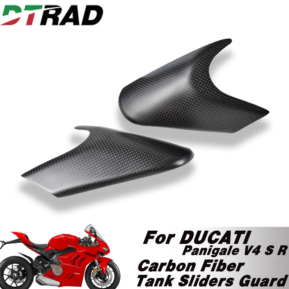 

For DUCATI Panigale V4 V4R V4S 2022-2024 Carbon Fibre Street Fuel Tank Sliders Motorcycle Tank Side Panels Protector Fairing Kit
