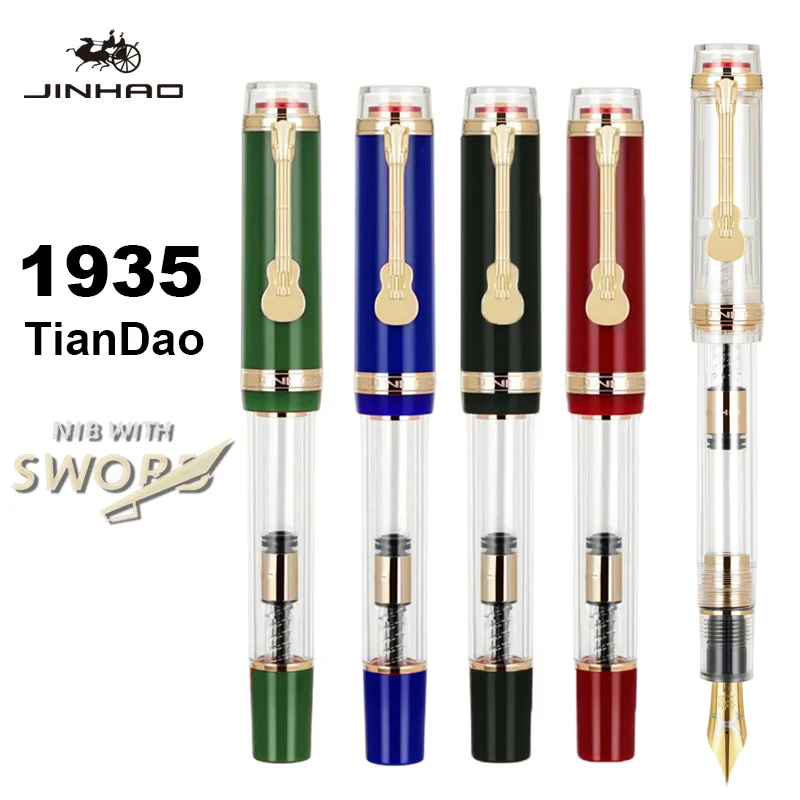 Jinhao 1935 TIANDAO Fountain Pen Luxury Guitar Clip F/M Sword Nib Writing Calligraphy Ink Pens Office School Supplies Stationery