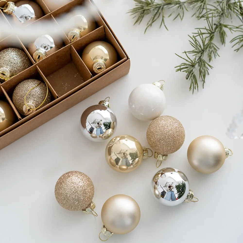 

25Pcs/set Multicolor Mini Glass Christmas Balls Handmade Decorative Christmas Balls Pendant DIY Xmas Tree Ornaments Party