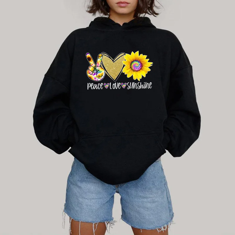 2024 autumn and winter new hoodie monogram printed shirt Sun flower link love hoodie original hoodie cotton street casual shirt