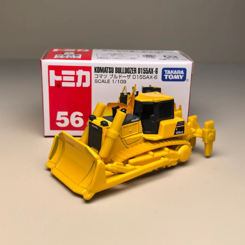 Takara Tomy Tomica No.56 Komatsu Bulldozer Diecast Alloy Simulation Farm Work Vehicle With Lifting Blade Desktop Collectible Toy