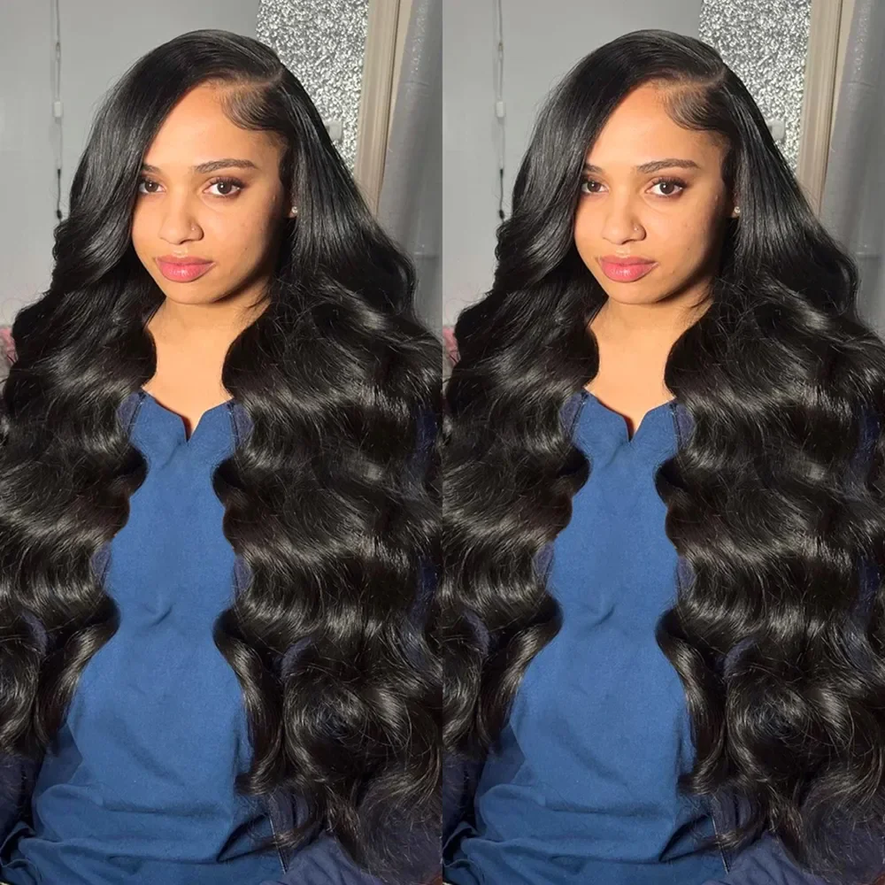 

13x6 Transparent HD Body Wave 34Inch 200Density Lace Front Wigs 13x4 Pre Plucked Lace Front Human Hair Wigs For Black Women