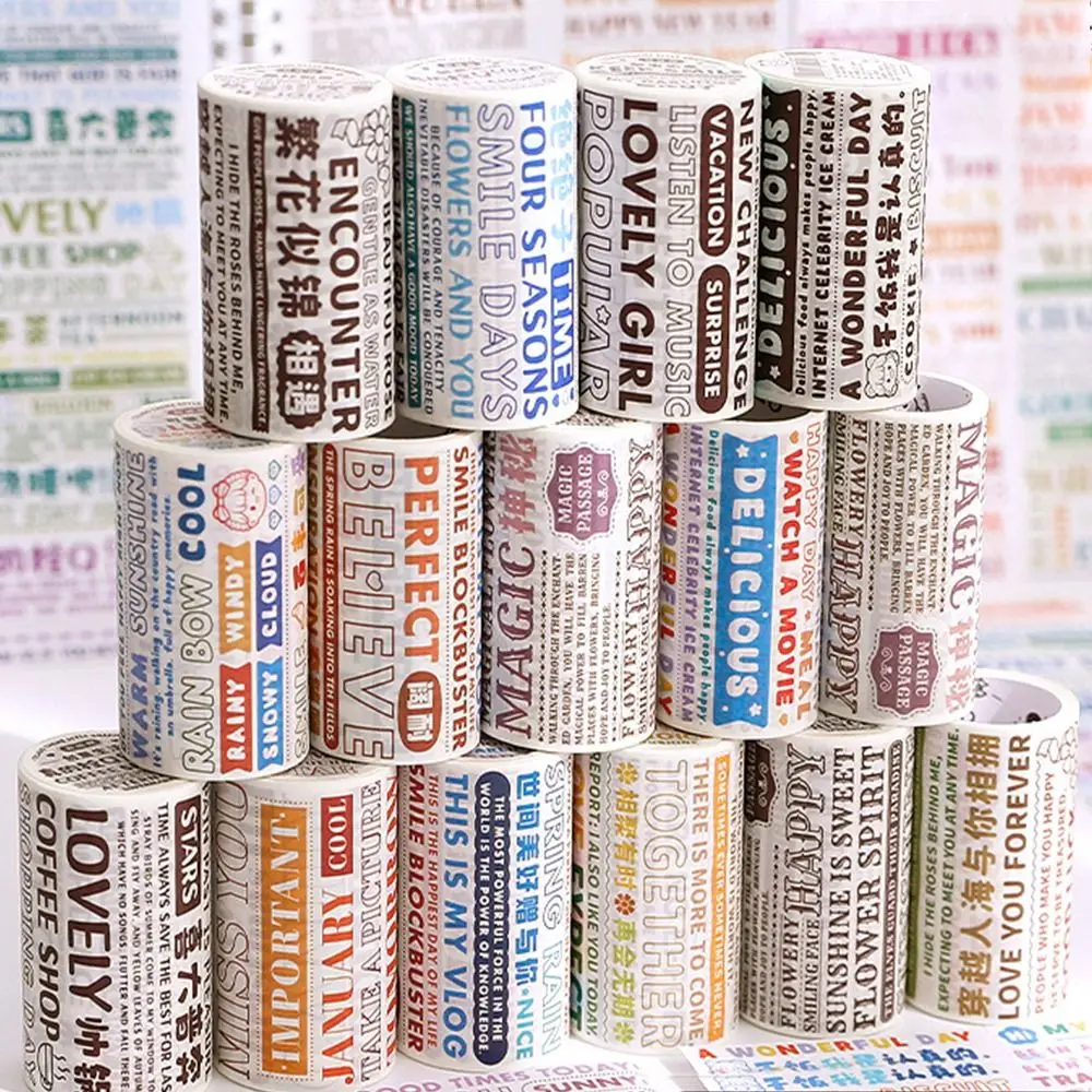 Briefpapier Dagboek Labels Scrapbooking Hand Account Engelse Woorden Tape Beloning Roll Tape Collage Tapes Diy Decoratieve Tape