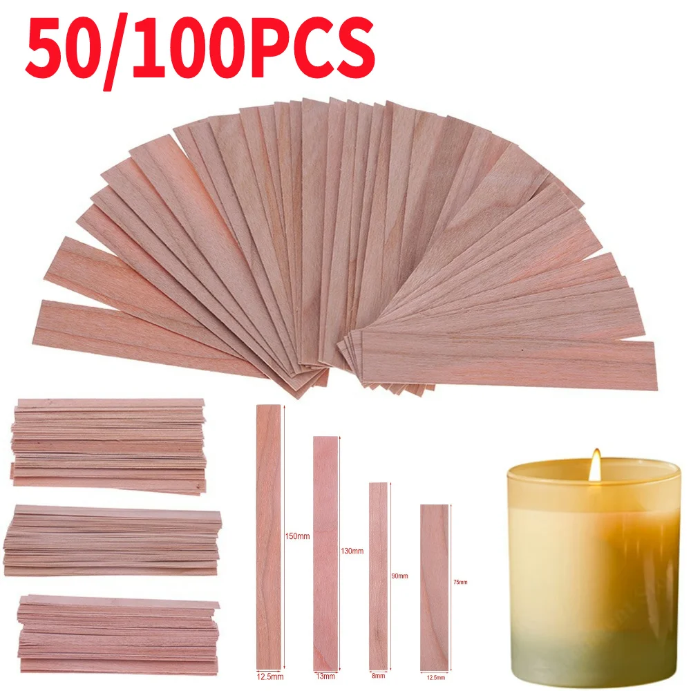 50/100PCS Wooden Candle Wick Aromatherapy Candle Wick Wood Core Candle Making Supplies DIY Aroma Making Candles Accessories