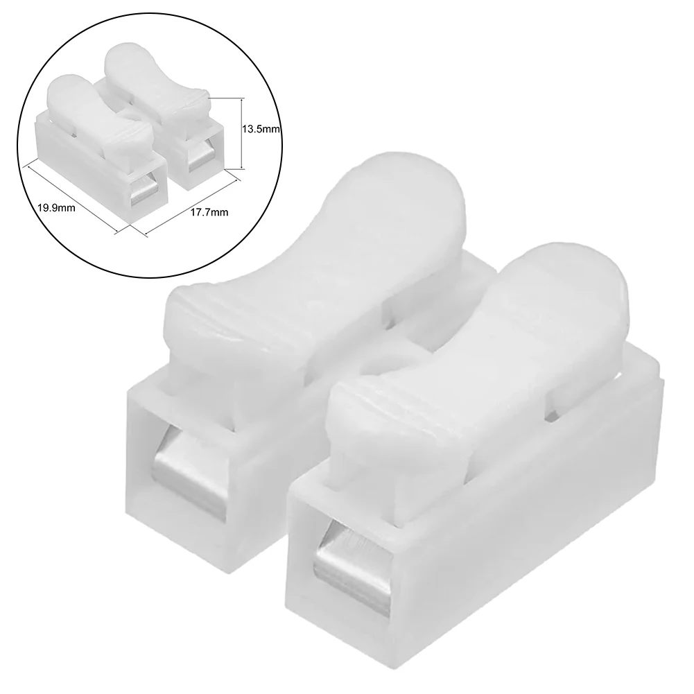 100x Auto Terminal Block Pack For CH2 Spring Wire Connector Set Quick Connector ABS 220V 10A Auto Push-type Terminal Blocks